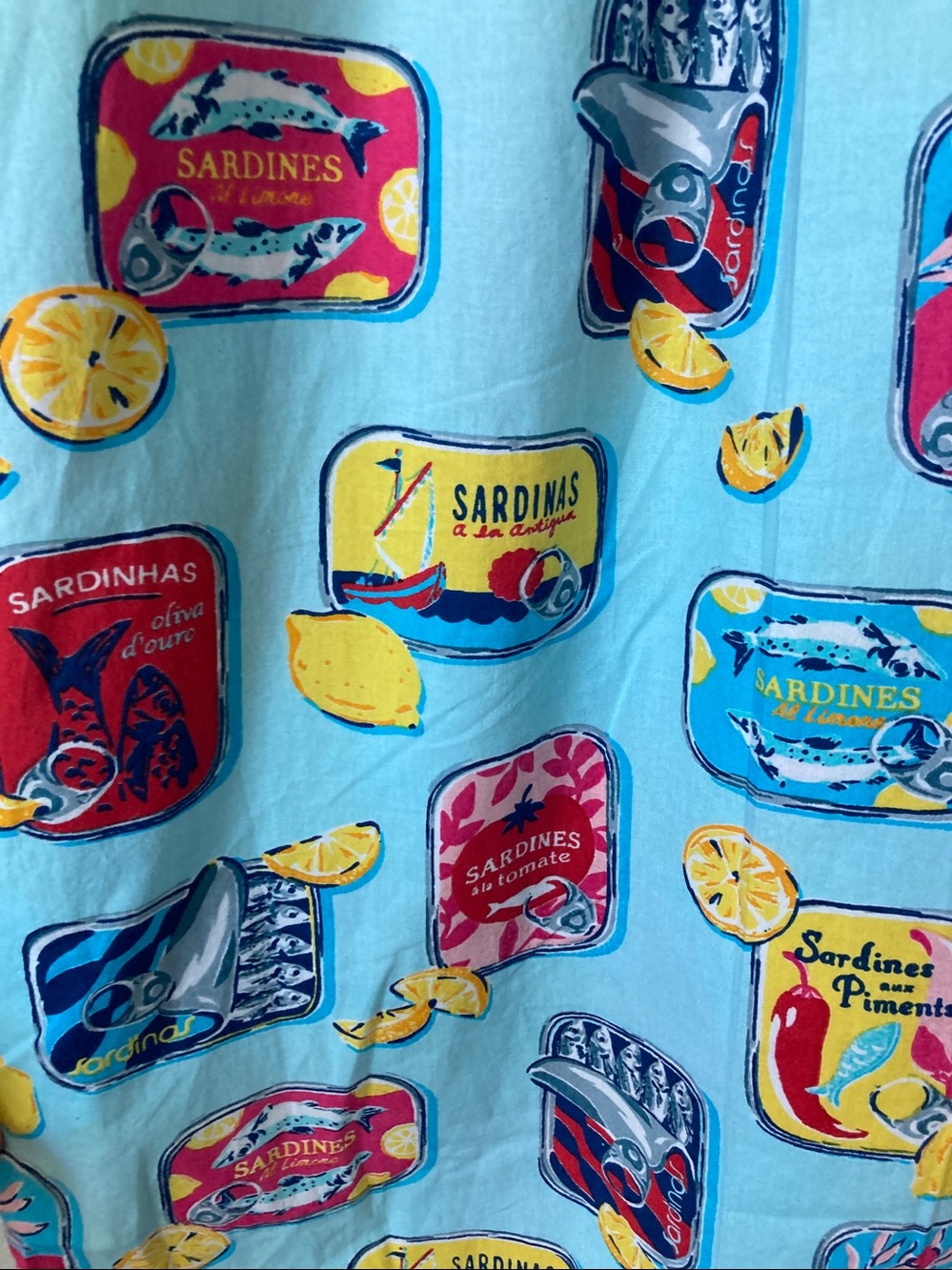 NWT Printfresh sardine lemon citrus print dress nightgown organic cotton sz 3X - Picture 4 of 10